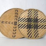 Ethnic rattan and bamboo winnowing trays