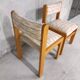 Suite de 2 chaises vintage Baumann en bois et tissu de laine années 70