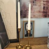 Pair of antique brass candlesticks