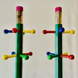 Pair of vintage children's coat racks - pencil shape