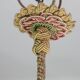 Extra Large Antique Art Decò Liberty Alabaster Chandelier, 1940s