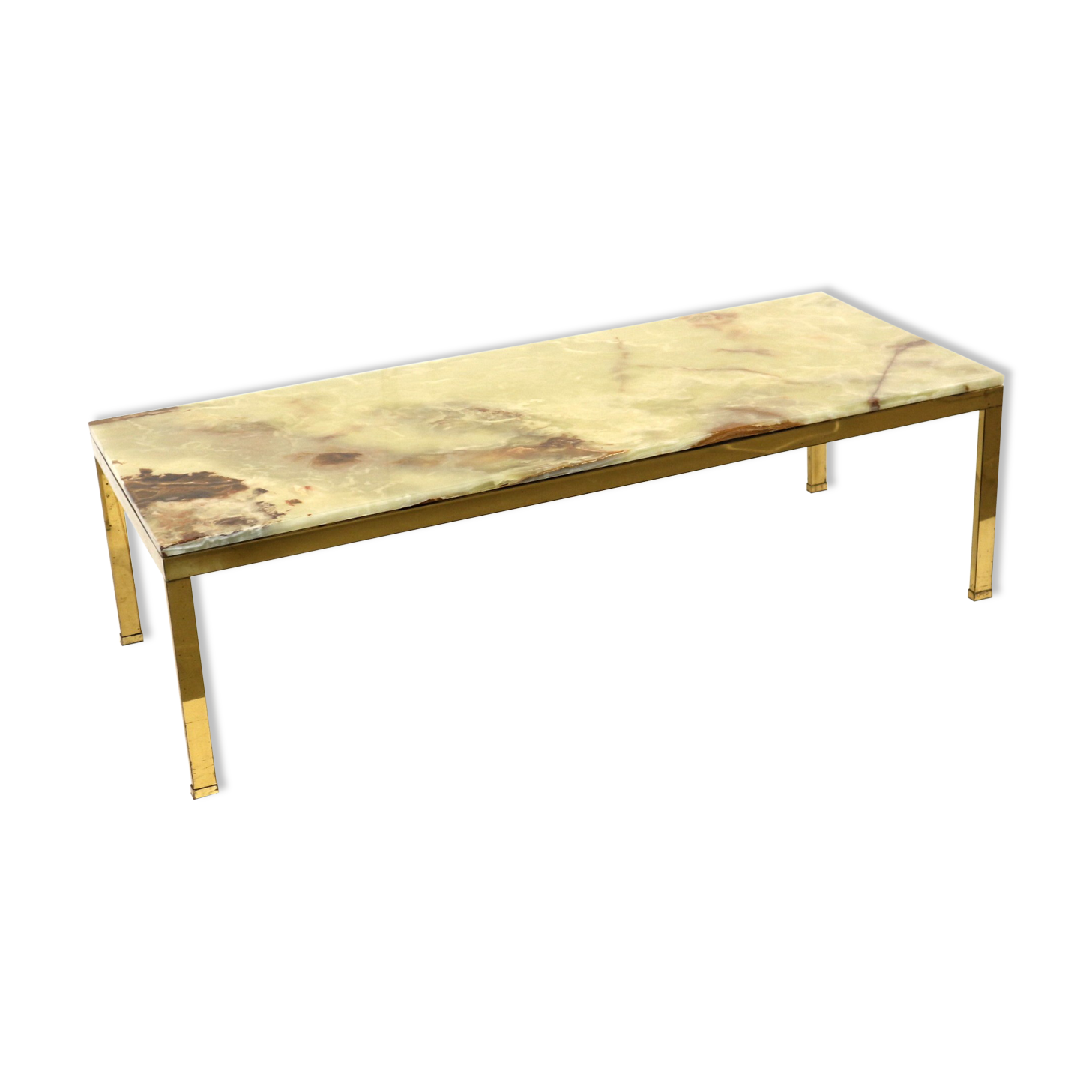 Table basse onyx vintage fabriquée dans les années 1970