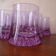 Set of 6 purple crystal aperitif glasses