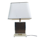 Hollywood Regency Style Gold Square Table Lamp, 1970s