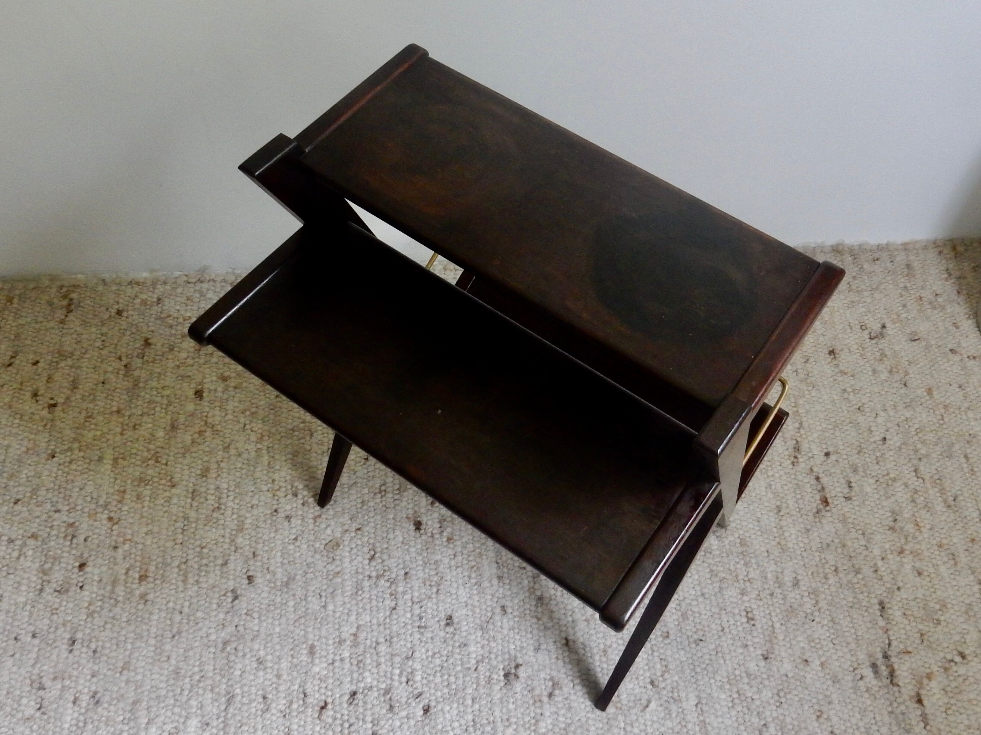 Wooden sofa end magazine holders