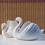 Vintage ceramic swans 80s