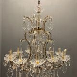 Lustre italien en verre de Murano en cristal, années 1950