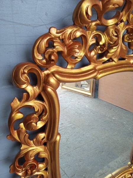 Baroque mirror Louis XV gilded wood ep XIX em - 105 cm