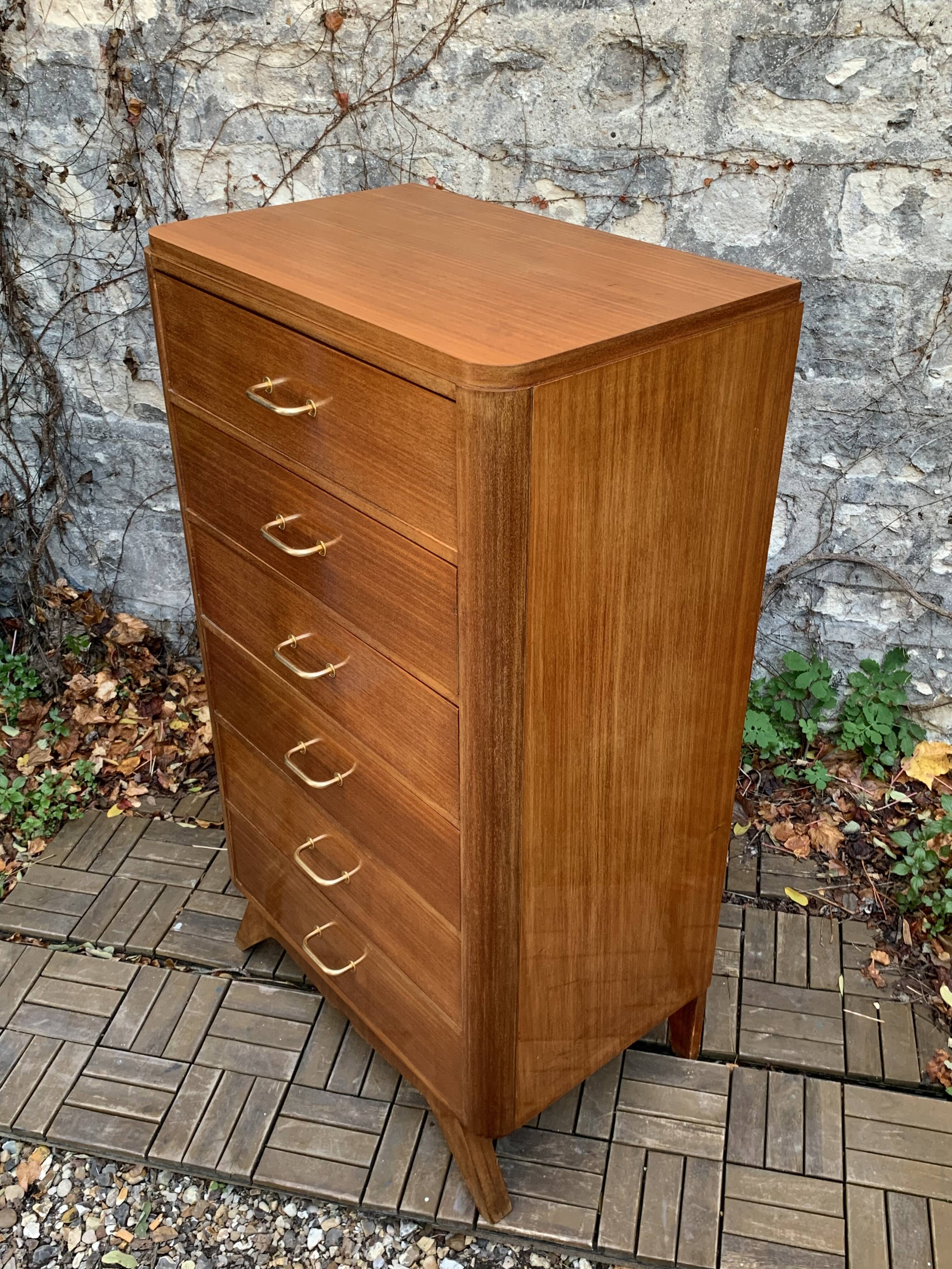 Vintage chest of drawers with compass feet 1960 H112