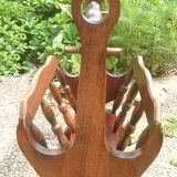 Wooden magazine rack, vintage