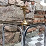 small coffee table glass and chrome 80s