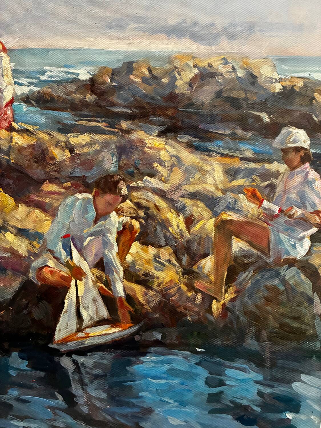 20th century seaside scene painting