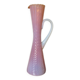 Vase, soliflore stelvia glass, italy, pink, orange and opalescent, 1960s