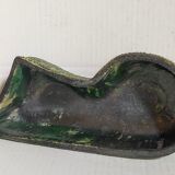 Vintage free-form tripod ceramic cactus planter