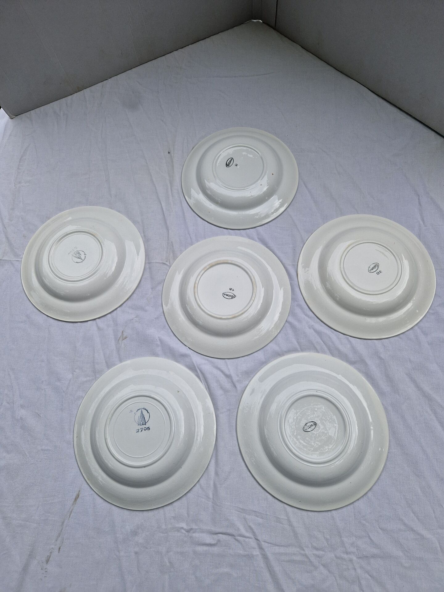 St Amandinoise deep plates, SET OF 6 / Ceramic.