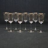 8 Fine Crystal Stemmed Glasses for Port or Liqueur - Baccarat? / Saint Louis