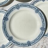 6 Flat plates Terre de fer bleu Salins model Arbois Ennege