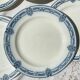 6 Flat plates Terre de fer bleu Salins model Arbois Ennege