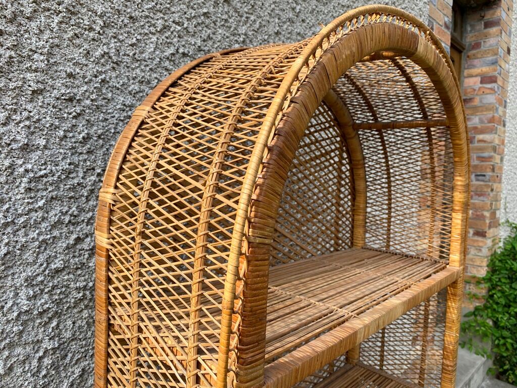 Cabinet library secretary wicker rattan year 60/70