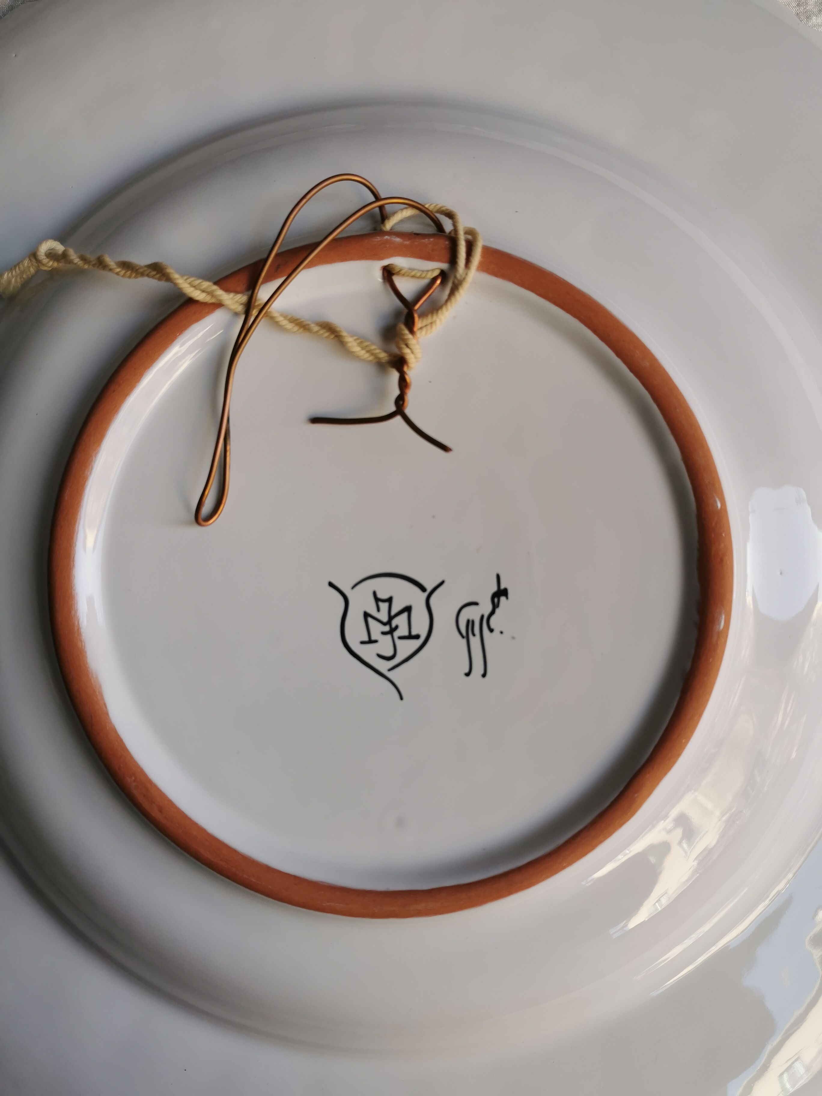 Plat decoratif "decor vase et fleurs"