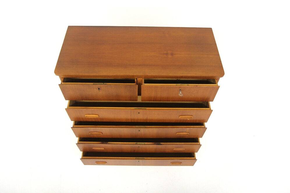 Commode scandinave "tallboy" en teck, Suède, 1950