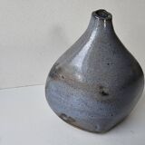 Grey glazed ceramic free-form vase - Height 17cm