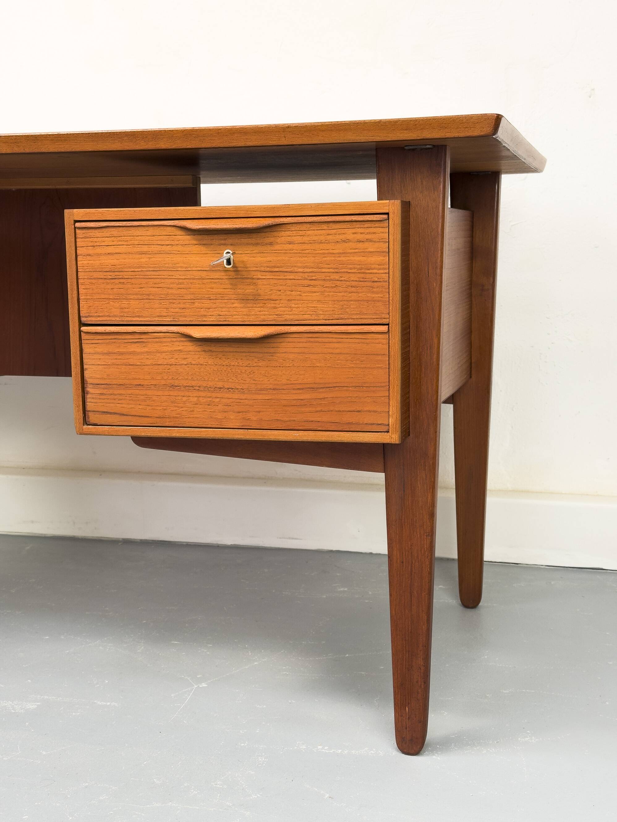 Danish Teak Desk with Drawers by H. Jørgensen for Fredericia, 1960s