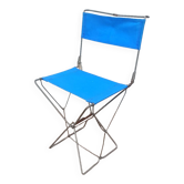 Folding seat in vintage blue peach fabric or for children