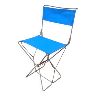 Folding seat in vintage blue peach fabric or for children