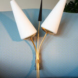 Pair of double reed sconces, 1960