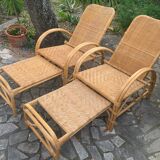Vintage rattan lounge chairs