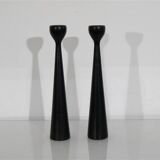 Pair of Scandinavian wooden candlesticks 1960