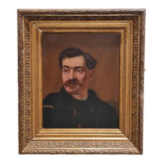 Antique oil painting of gentleman c1890