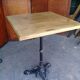 Bistro table feet in iron cast and solid wood tray