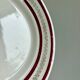 Set of 8 flat plates and a vintage dish, red and gold decorations, manufactured