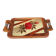 Vintage large Art Deco wooden tray – rose decoration