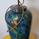 Glass lamp base with eglomisé finish by Laque Line 41cm