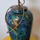 Glass lamp base with eglomisé finish by Laque Line 41cm