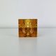 Bougeoir ice cube verre ambré années 60
