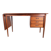 Danish extendable desk, Rosewood and Brass, model OS 51, Arne Vodder.