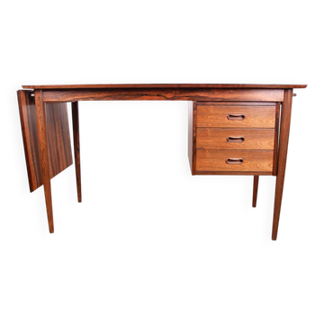 Danish extendable desk, Rosewood and Brass, model OS 51, Arne Vodder.