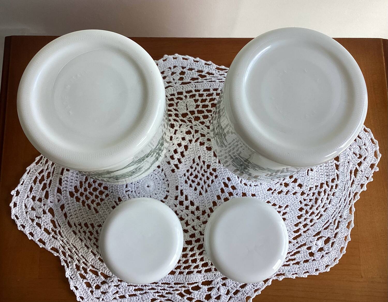 Opal glass jars - vintage
