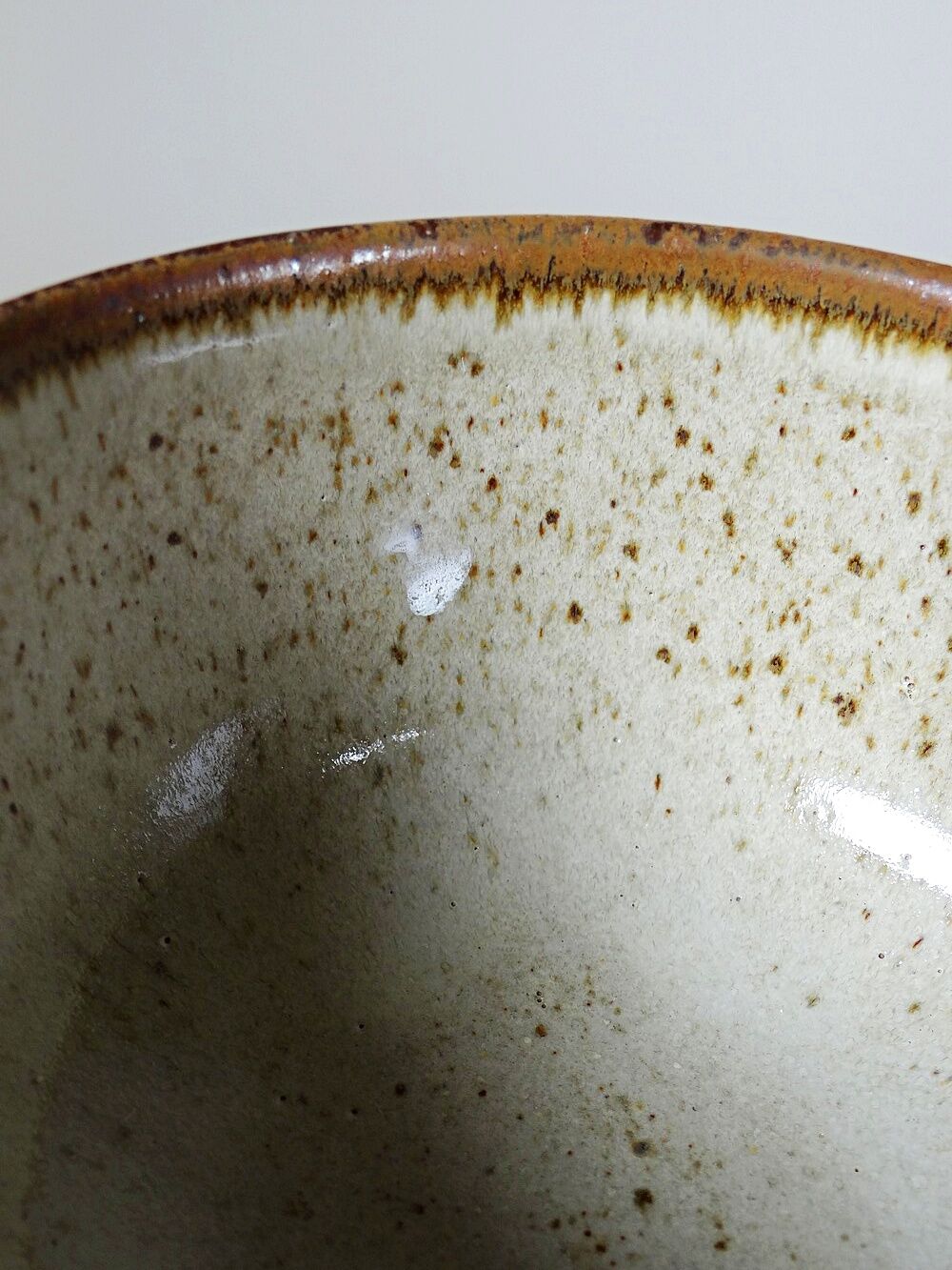 Set of 4 vintage glazed stoneware cider bowls/ice cream cups with stems.