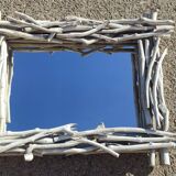 Mirror in gray driftwood frame < 65x84 cm >