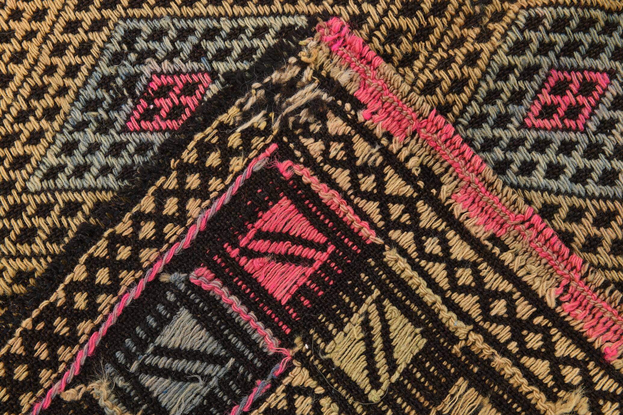 6x8 Mustard & Yellow Vintage Kilim Rug, 184x245Cm