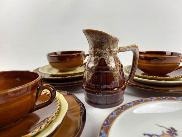 service a the depareille - faïence, grès et porcelaine - 3 couverts -14 pièces