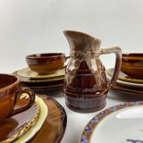 Service a the depareille - faïence, grès et porcelaine - 3 couverts -14 pièces