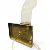 Brass and Pulegoso Glass Wall Lamp attributed to Aldo Nason for Mazzega 1960s