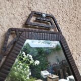 Art deco mirror, haze and wrought iron