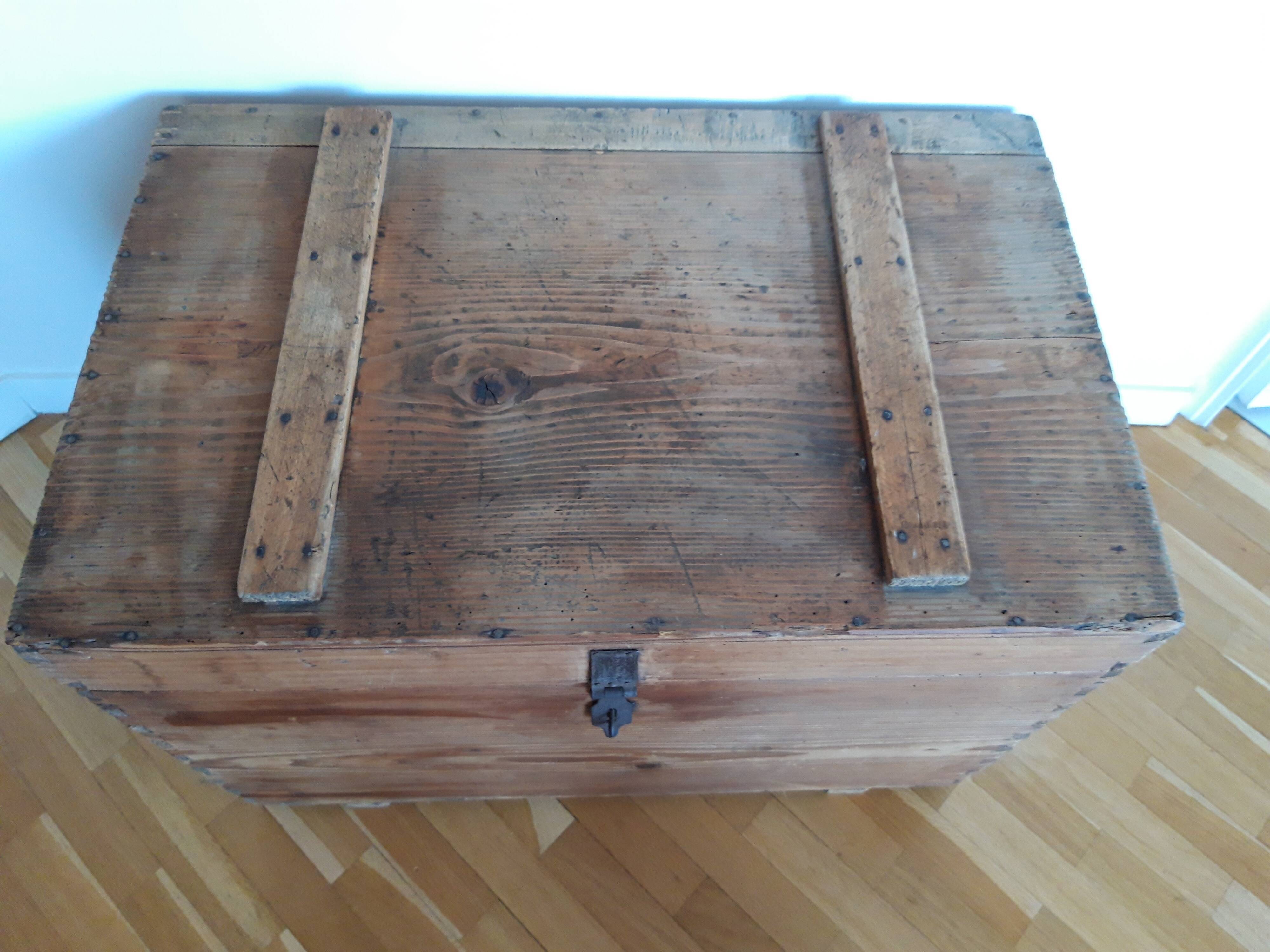 Old solid pine chest